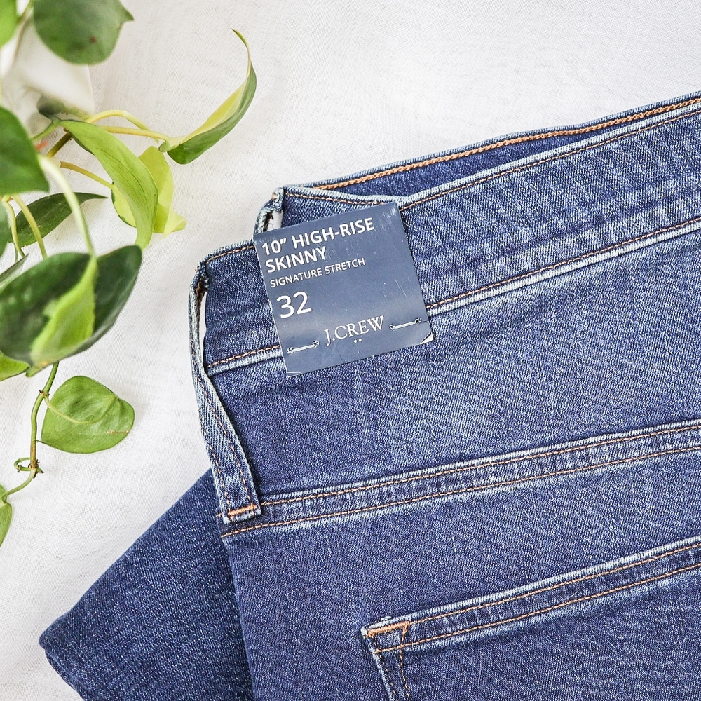 J.Crew Dark Blue High-Rise Skinny Jeans